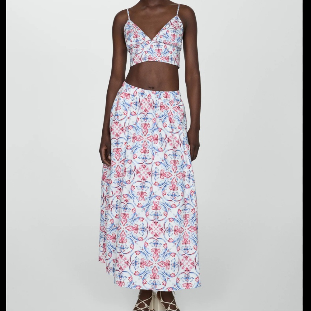 Mango Crop Top and Maxi Skirt Two-Piece Set